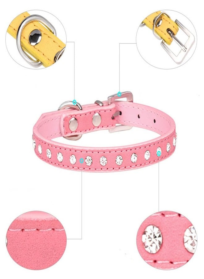 Weimostar XXS Dog Collar for Small Dogs Bling Puppy Diamond Rhinestone Crystal Pet Kitten Collars for Adjustable XSmall Medium Large Breed Girl Boys Female Male Hot Pink - Image 3
